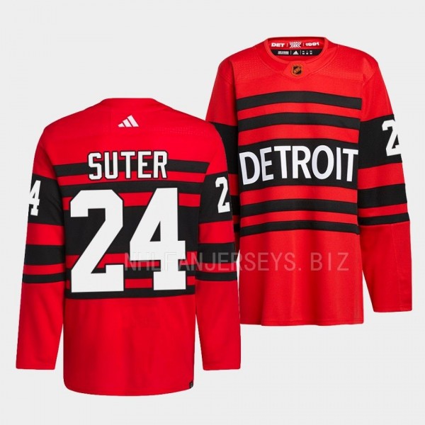 Detroit Red Wings 2022 Reverse Retro 2.0 Pius Suter #24 Red Authentic Pro Jersey Men's