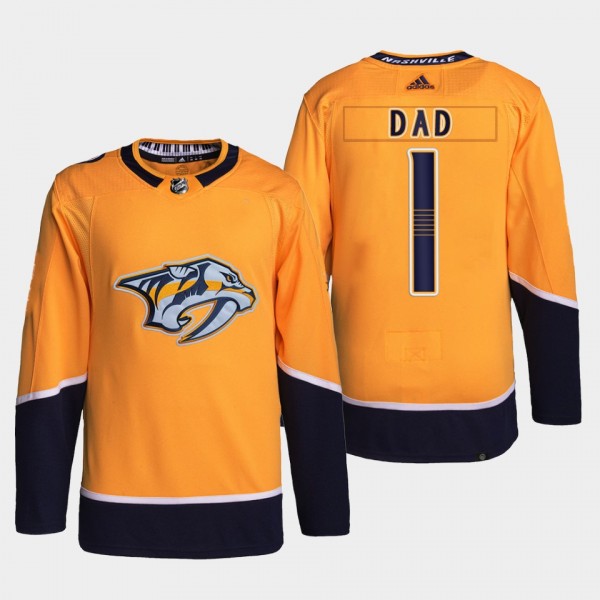 Top Dad Nashville Predators Gold Jersey 2022 Fathers Day Gift