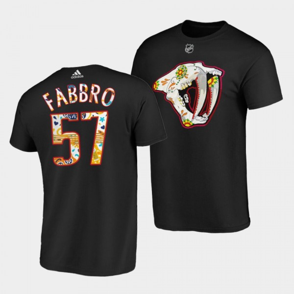 Nashville Predators Hispanic Heritage 2022 Dante Fabbro #57 Black T-Shirt