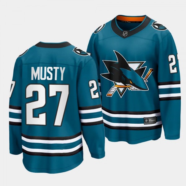 San Jose Sharks Quentin Musty 2023 NHL Draft Teal ...