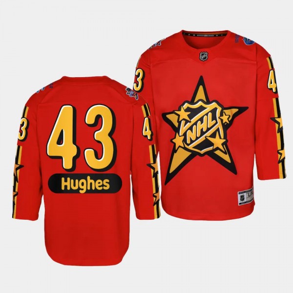 Vancouver Canucks #43 Quinn Hughes 2024 NHL All-Star Game Premier Red Youth Jersey