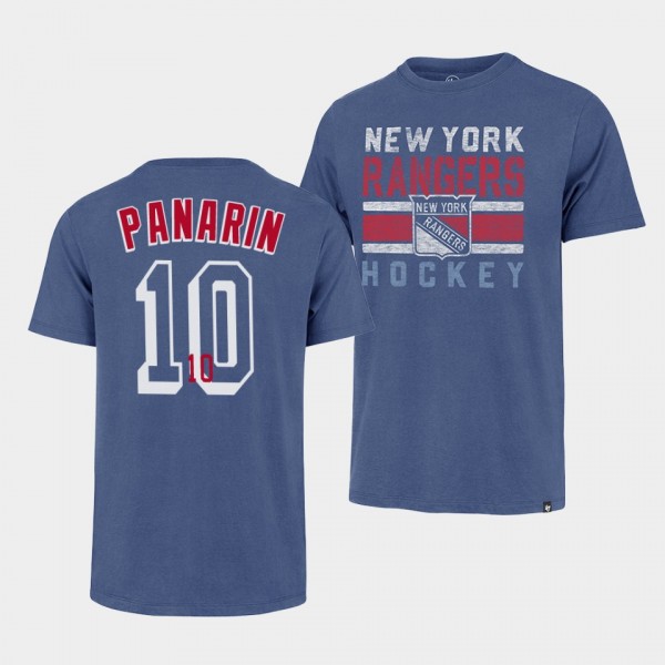 New York Rangers Artemi Panarin 2022 NHL Playoffs Premier Franklin Blue #10 T-Shirt