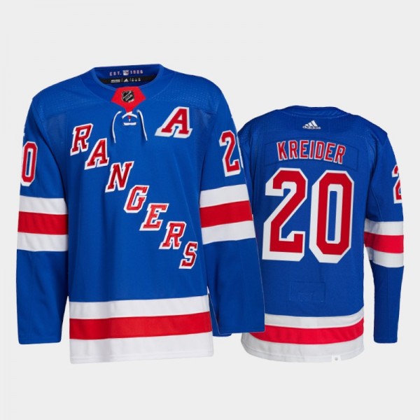 2021-22 New York Rangers Chris Kreider Primegreen Authentic Jersey Blue Home Uniform
