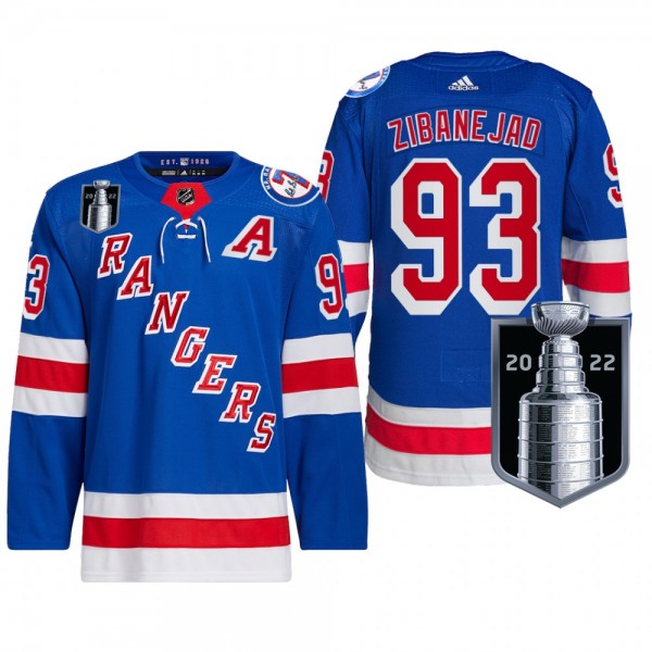 New York Rangers 2022 Stanley Cup Playoffs Mika Zibanejad Authentic Pro Jersey