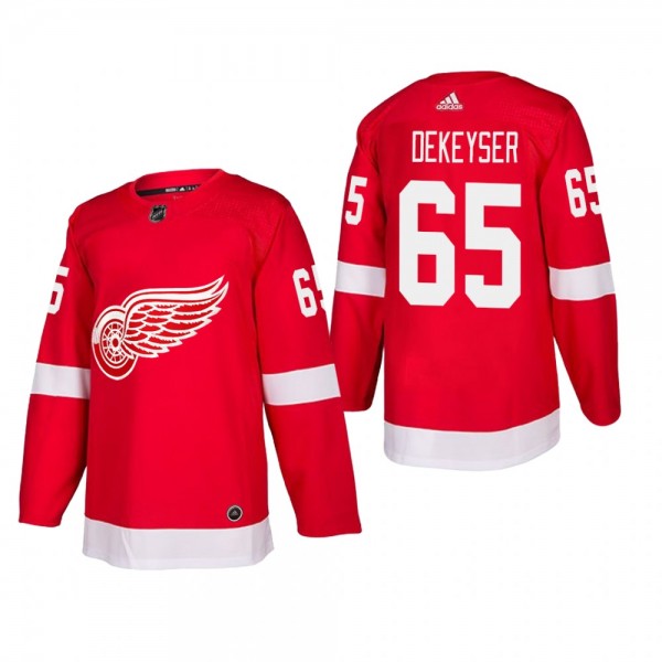 Men's Detroit Red Wings Danny DeKeyser #65 Home Red Authentic Player Cheap Jersey
