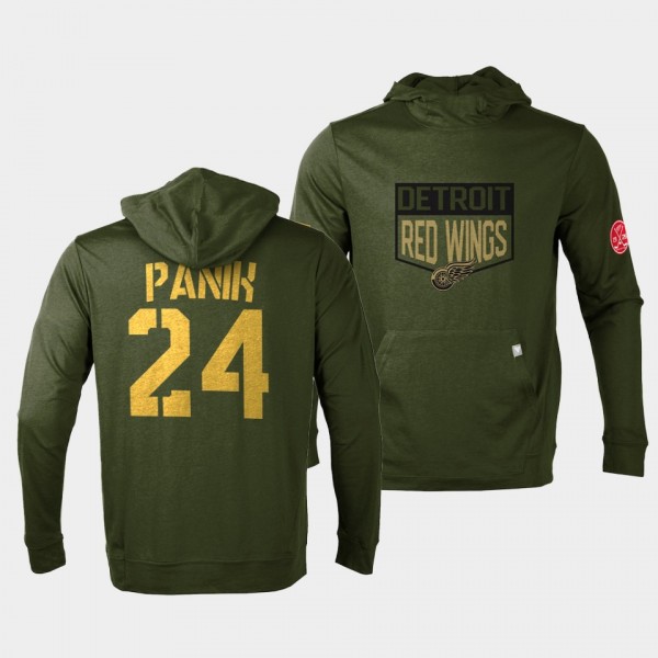 Detroit Red Wings Richard Panik 2022 Salute to Service Olive Levelwear Hoodie Pullover
