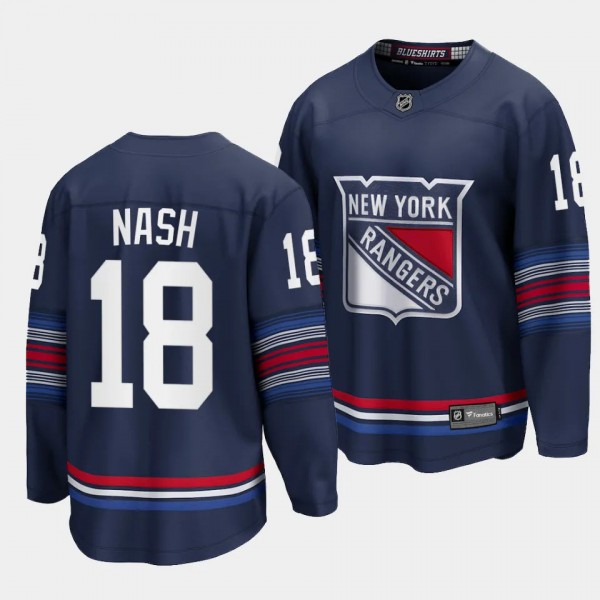 New York Rangers Riley Nash 2023-24 Alternate Navy...
