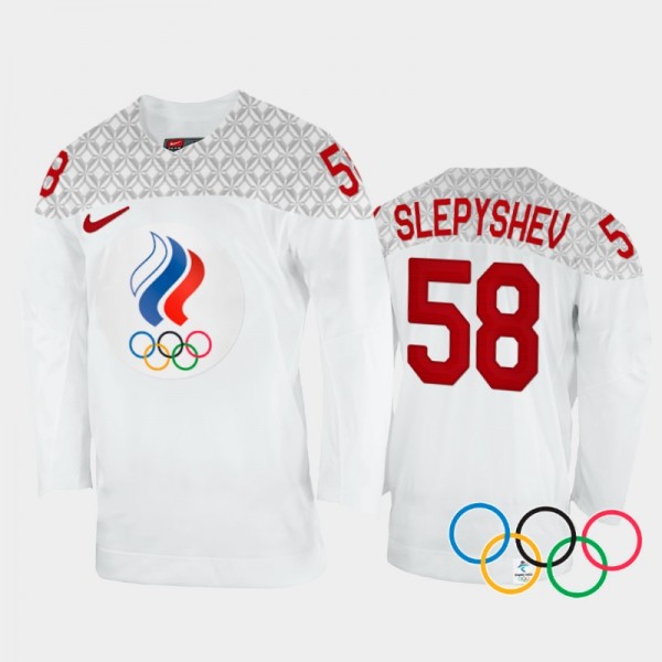 Anton Slepyshev Russia Hockey White Away Jersey 20...