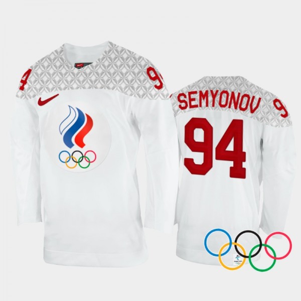 Kirill Semyonov Russia Hockey White Away Jersey 20...