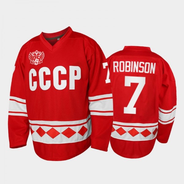 Mat Robinson Russia Hockey Red 75th Anniversary Jersey Throwback USSR