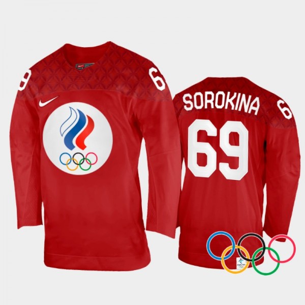 Maria Sorokina Russia Women's Hockey Red Home Jers...
