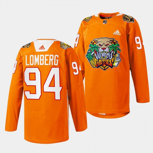 2024 Vamos Gatos Ryan Lomberg Florida Panthers Orange #94 Specialty Jersey