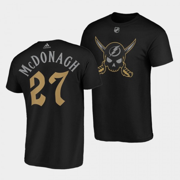 Ryan McDonagh #27 Tampa Bay Lightning Gasparilla inspired Pirate-themed Black T-Shirt