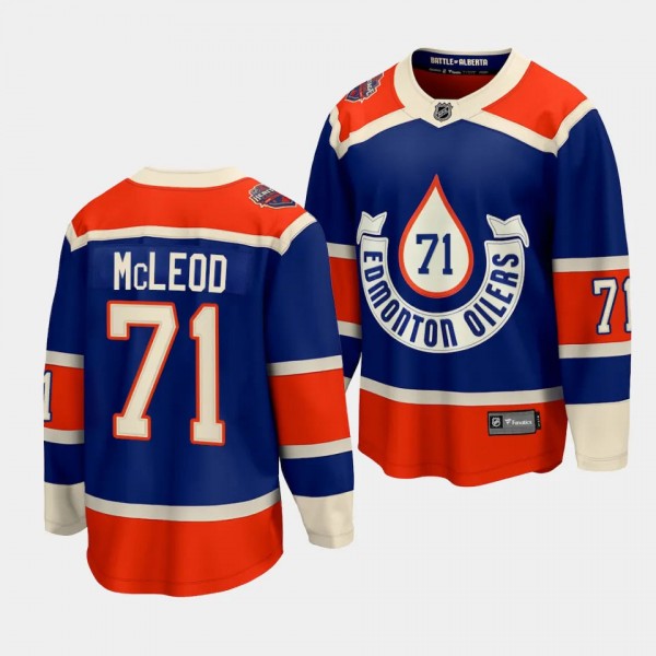 Ryan McLeod Edmonton Oilers 2023 NHL Heritage Clas...