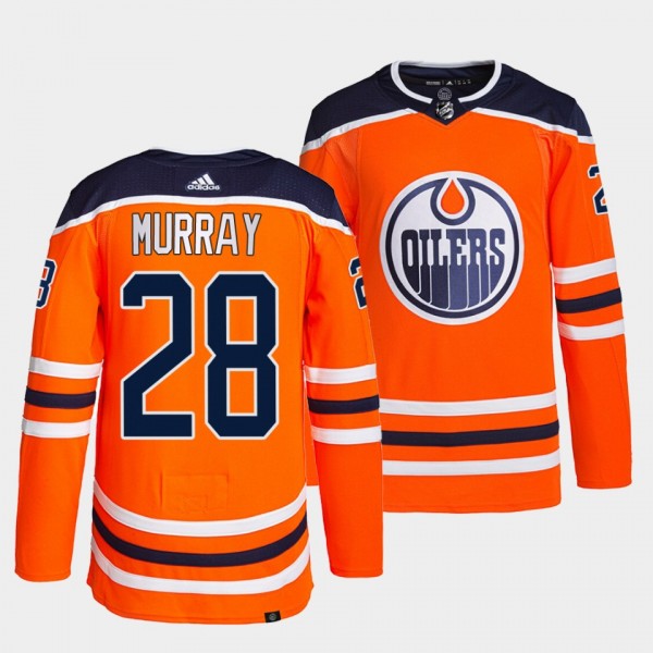 Ryan Murray #28 Edmonton Oilers Authentic Primegreen Orange Jersey Home