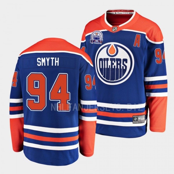 Hall of Fame patch Ryan Smyth Edmonton Oilers Home #94 Royal Jersey 2022