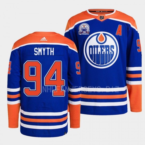Hall of Fame patch Edmonton Oilers Ryan Smyth #94 Royal Primegreen Jersey 2022