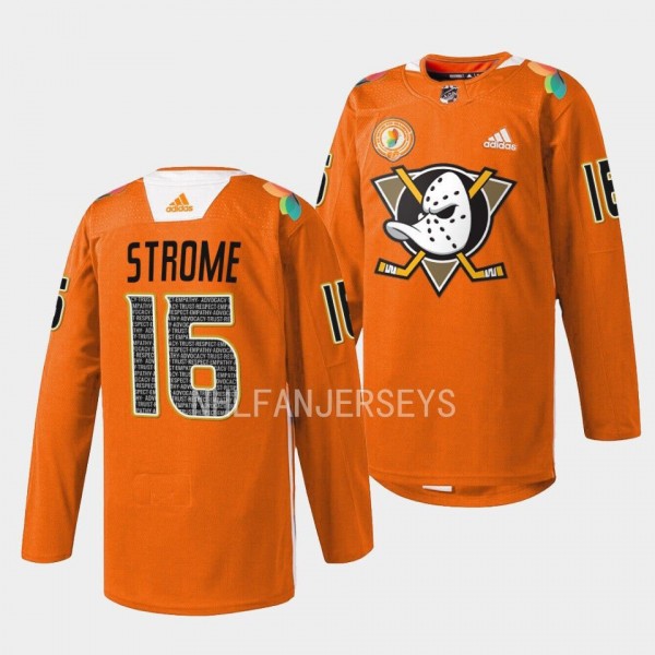 Orangewood Ryan Strome Anaheim Ducks Orange #16 Wa...