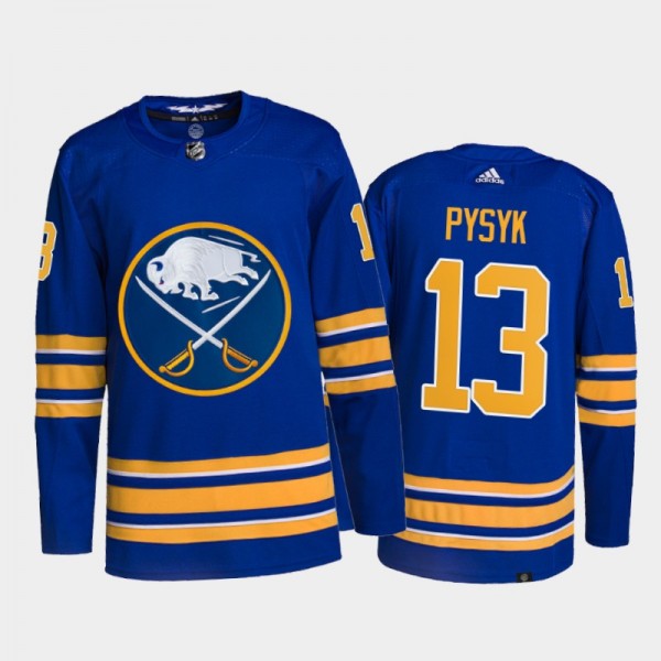 Mark Pysyk Buffalo Sabres Home Jersey 2021-22 Royal #13 Authentic Primegreen Uniform