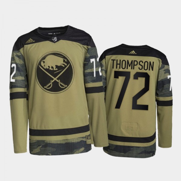 Tage Thompson Buffalo Sabres 2022 Military Appreciation Night Jersey Camo #72 Primegreen Authentic