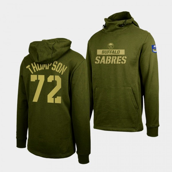 Tage Thompson Buffalo Sabres Thrive Olive Levelwear Hoodie