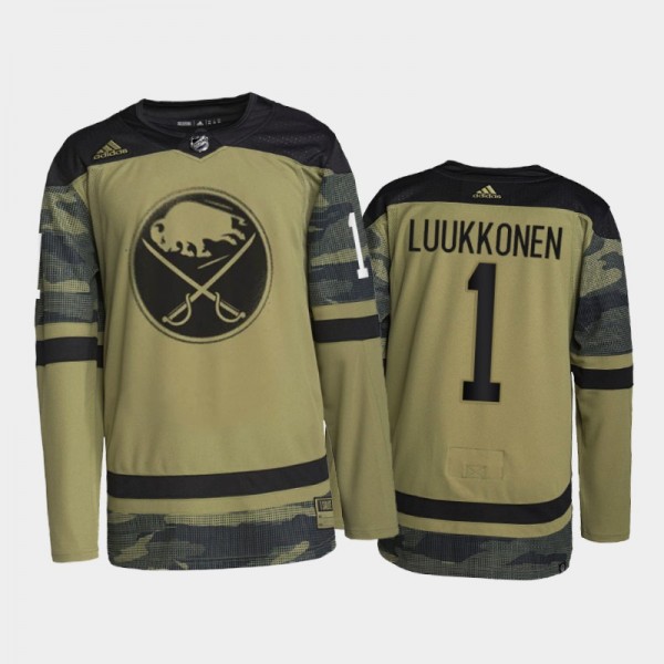 Ukko-Pekka Luukkonen Buffalo Sabres 2022 Military Appreciation Night Jersey Camo #1 Primegreen Authentic