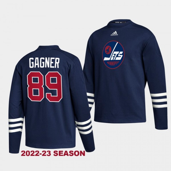 Winnipeg Jets Sam Gagner Vintage Hockey #89 Navy R...