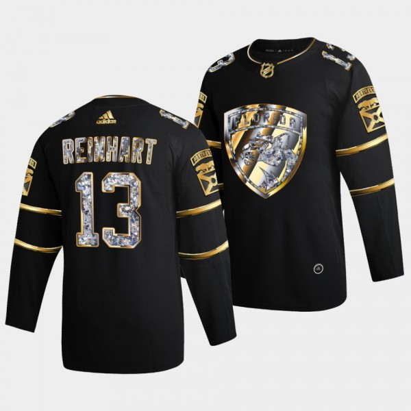 Sam Reinhart Florida Panthers 2022 Stanley Cup Playoffs #13 Black Diamond Edition Authentic Jersey
