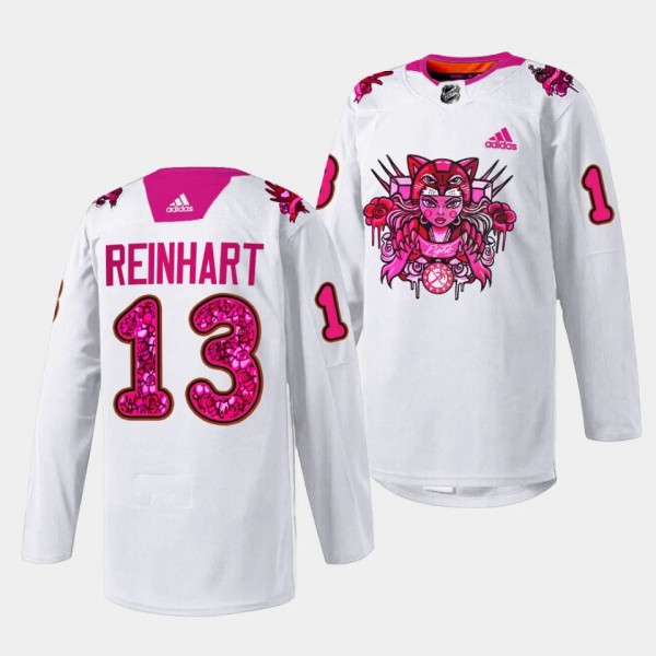Pink in the Rink Sam Reinhart Florida Panthers Whi...