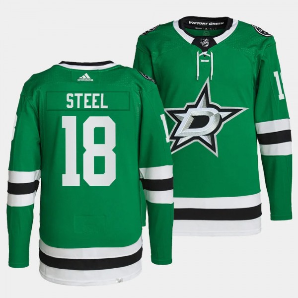 Stars Sam Steel Home Men Green #18 Jersey Authenti...