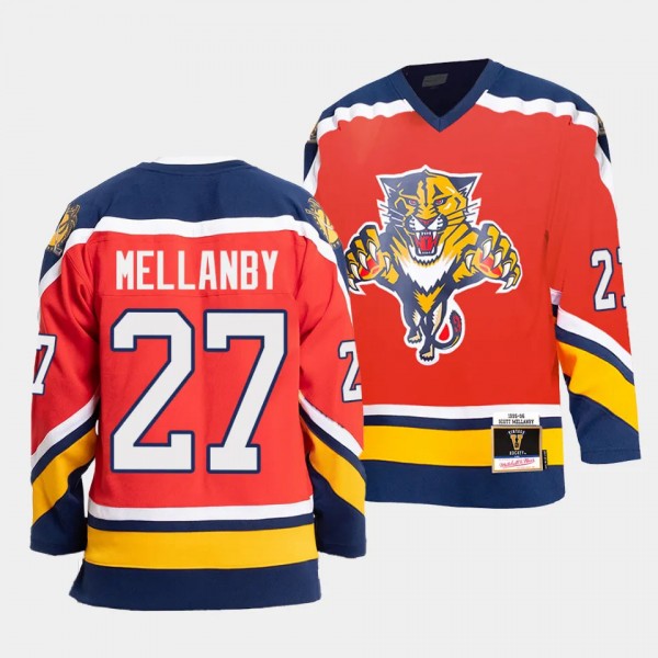 Scott Mellanby Florida Panthers 95-96 Authentic Blue Line Red #27 Jersey Mitchell Ness