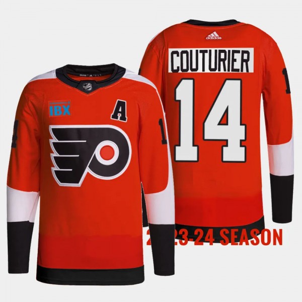 Philadelphia Flyers 2023-24 Home Sean Couturier #14 Burnt Orange Jersey Primegreen