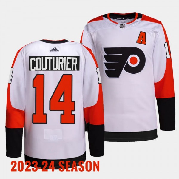 Sean Couturier Philadelphia Flyers 2023-24 Away White #14 Primegreen Authentic Pro Jersey Men's