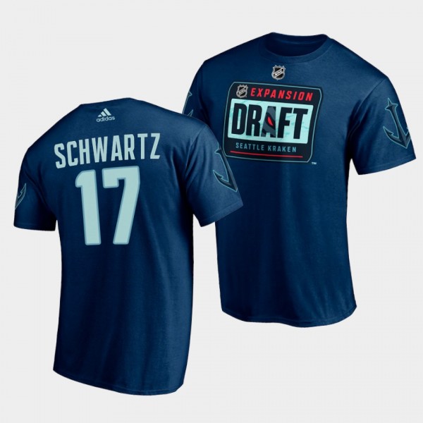Jaden Schwartz #17 Seattle Kraken 2021 NHL Expansion Draft T-Shirt Navy
