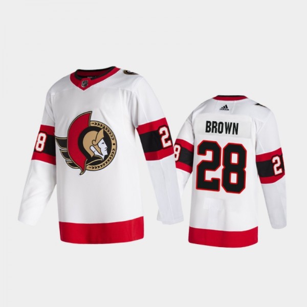 Ottawa Senators Connor Brown #28 Away White 2020-21 2D Authentic Pro Jersey