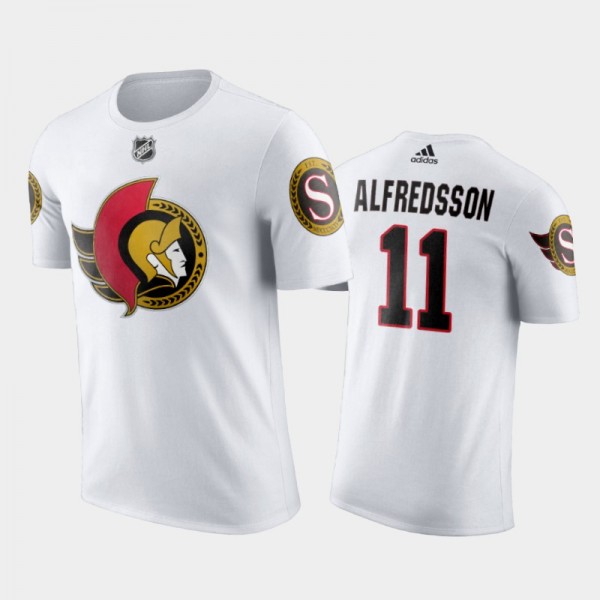 Ottawa Senators Daniel Alfredsson #11 Away White 2020-21 T-Shirt
