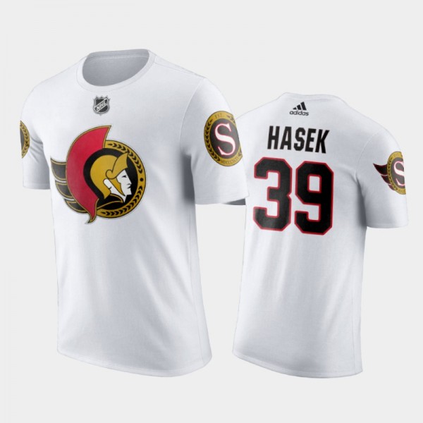 Ottawa Senators Dominik Hasek #39 Away White 2020-21 T-Shirt