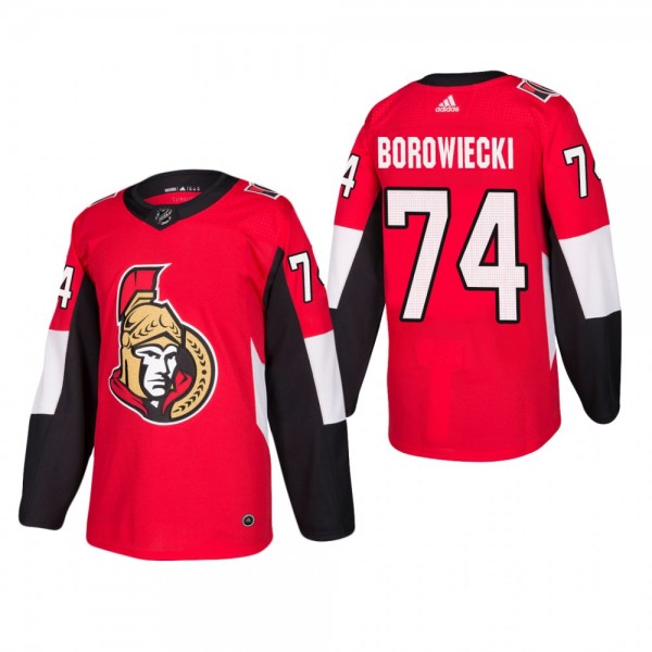 Men's Ottawa Senators Mark Borowiecki #74 Home Red...