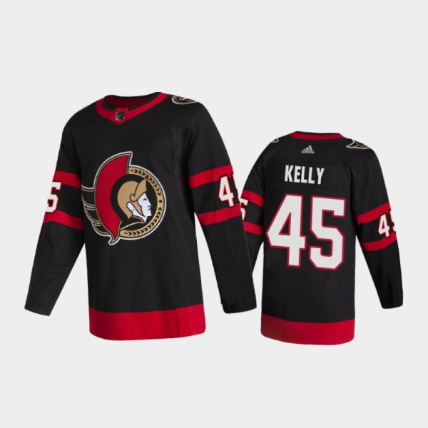 Ottawa Senators Parker Kelly #45 Home Black 2020-21 Authentic Jersey