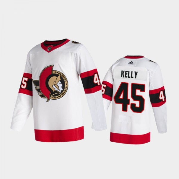 Ottawa Senators Parker Kelly #45 Away White 2020-2...