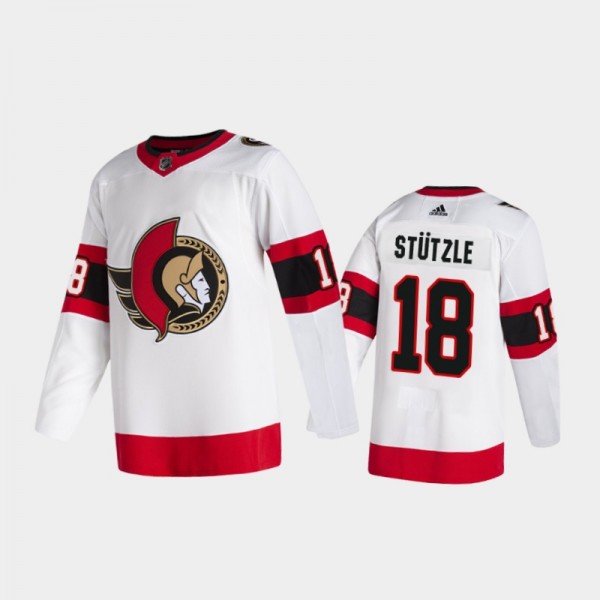 Ottawa Senators Tim Stutzle #18 Away White 2020-21 Authentic Jersey