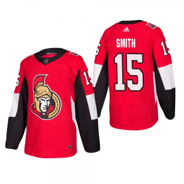 Men's Ottawa Senators Zack Smith #15 Home Red Auth...