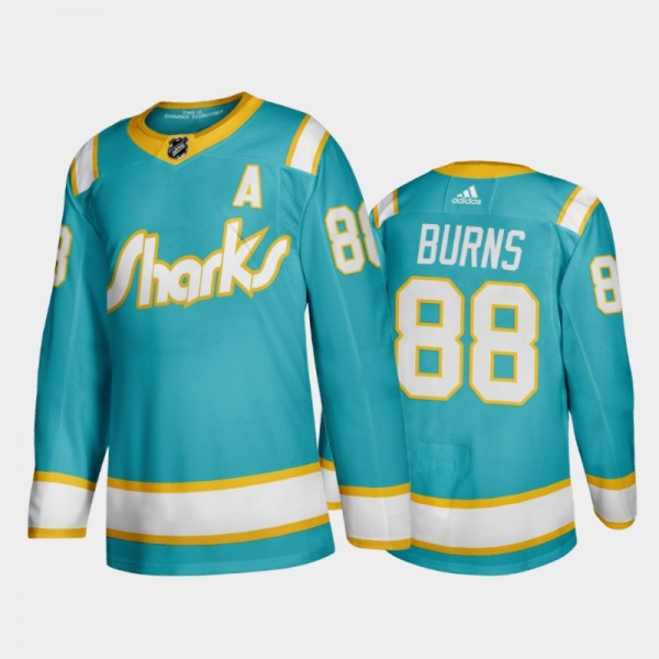 Sharks Brent Burns #88 Throwback Teal 2019-20 Auth...