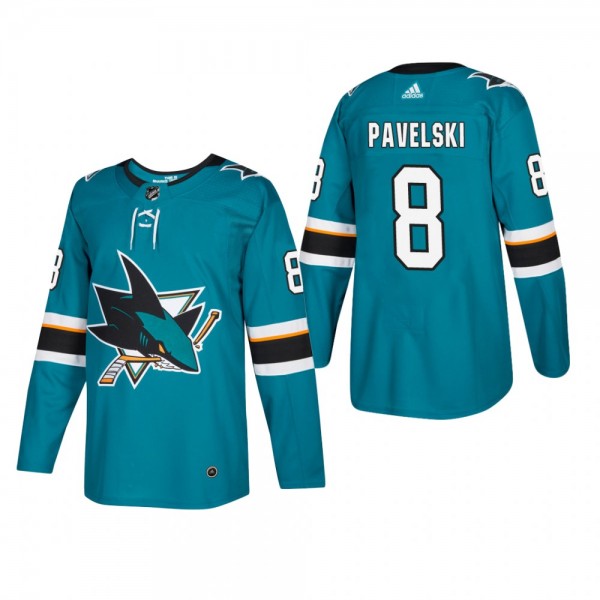 Men's San Jose Sharks Joe Pavelski #8 Home Teal Au...