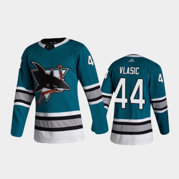 San Jose Sharks Marc-Edouard Vlasic #44 Heritage Teal 2020-21 30th Anniversary Authentic Jersey