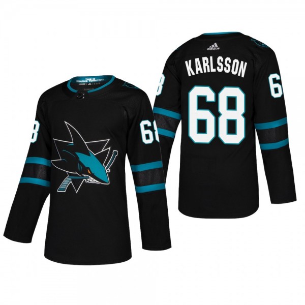 Men's San Jose Sharks Melker Karlsson #68 2018-19 ...
