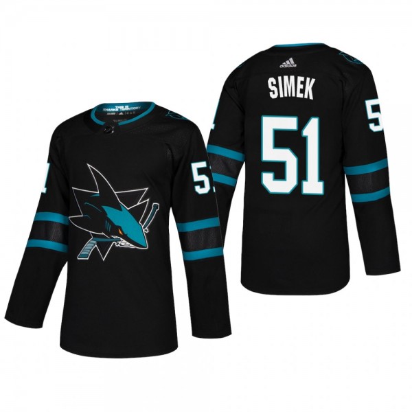 Men's San Jose Sharks Radim Simek #51 2018-19 Alte...