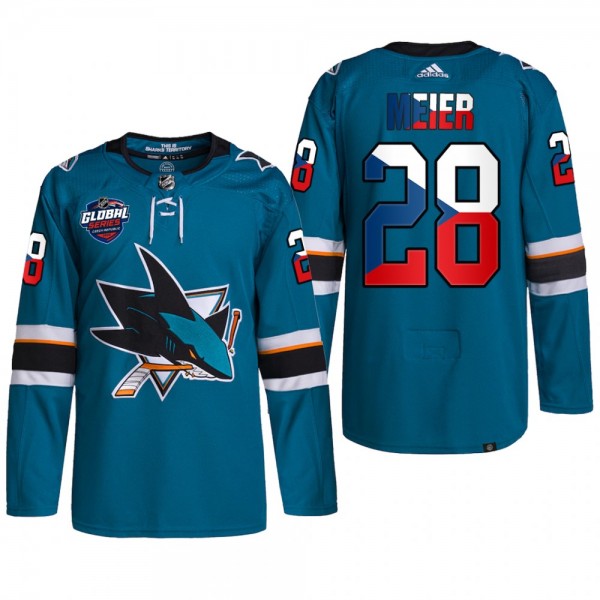 Timo Meier Sharks 2022 NHL Global Series Czech Republic Challenge Jersey Teal