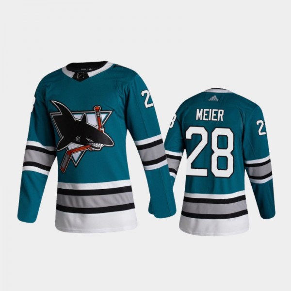 San Jose Sharks Timo Meier #28 Heritage Teal 2020-21 30th Anniversary Authentic Jersey
