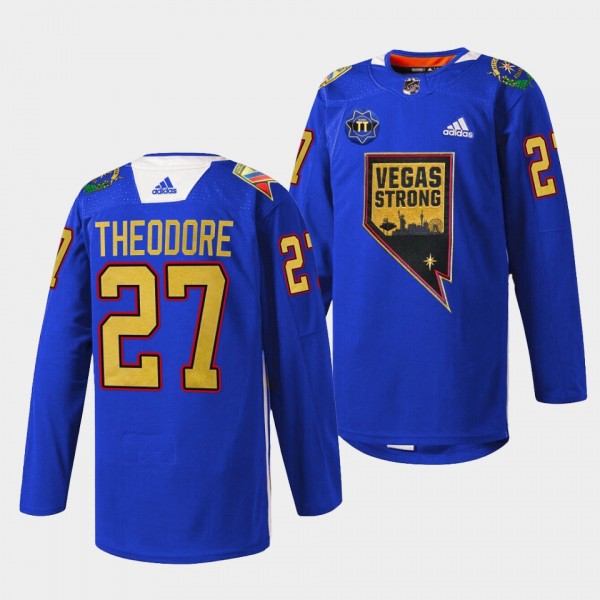 Golden Knights Shea Theodore Blue Nevada Day First...